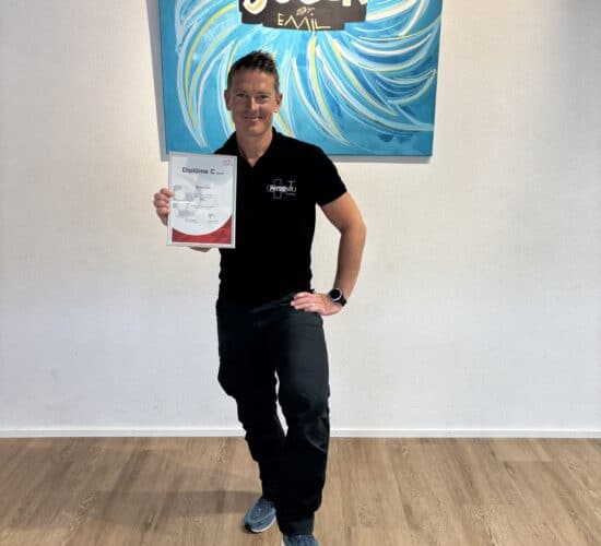 Bjørn Toft, physiothérapeute à Martigny et Finhaut avec l'obtention de diplôme d'entraineur UEFA C basic pour le football